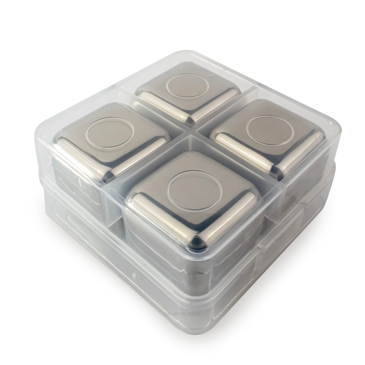 Silver Stainless Steel Ice Whisky/Gin Stones PP Box Set