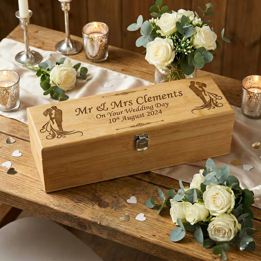 Bride & Groom Bamboo Drink Box
