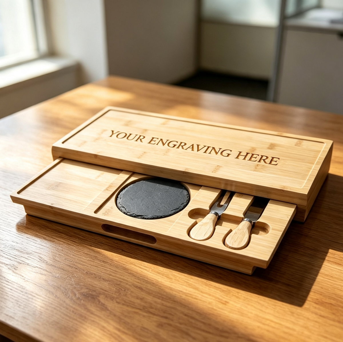 Bamboo Drawer Cheese Station