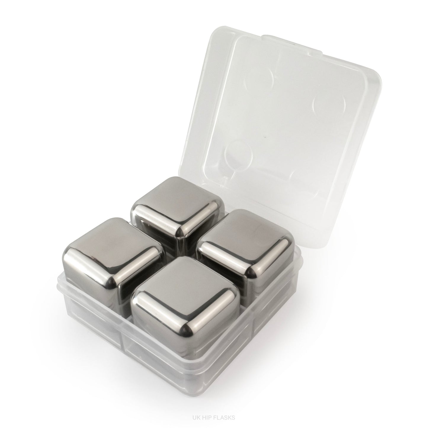 Silver Stainless Steel Ice Whisky/Gin Stones PP Box Set