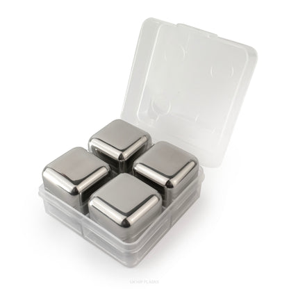 Silver Stainless Steel Ice Whisky/Gin Stones PP Box Set